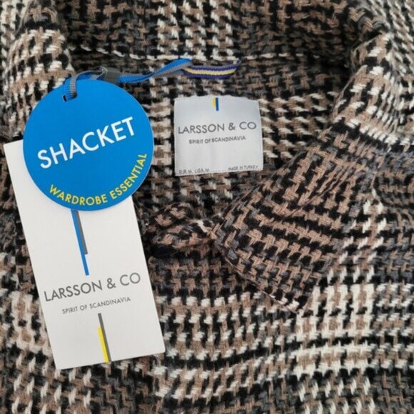 Brown Plaid  Tweed Overshirt Shacket New Men's Sz Medium - Picture 5 of 9